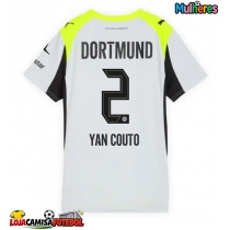 Camisa de Futebol Borussia Dortmund Yan Couto #2 Equipamento Secundário Mulheres 2025-26 Manga Curta